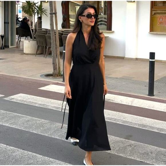 ZARA BLOGGER FAVE!!! Linen Blend Midi Dress NWT - Picture 6 of 17